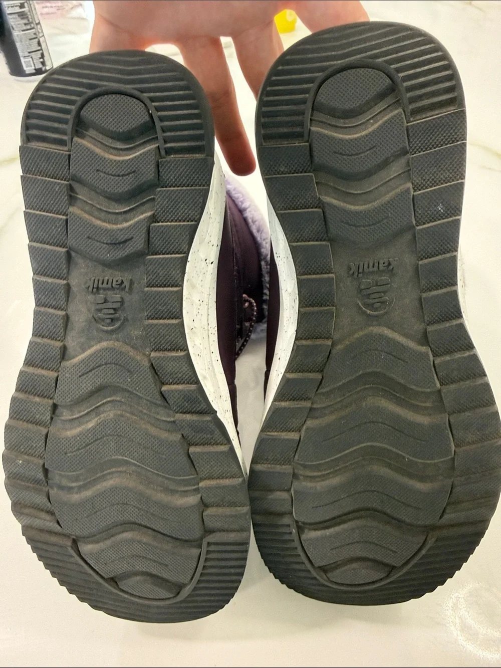 Kamik Purple Faux Fur-Trim Kids Rain & Snow Boots